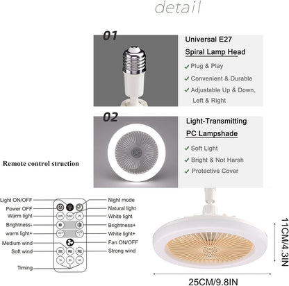 ABANICO CON LED Y AROMATIZANTE MULTIFUNCIONAL