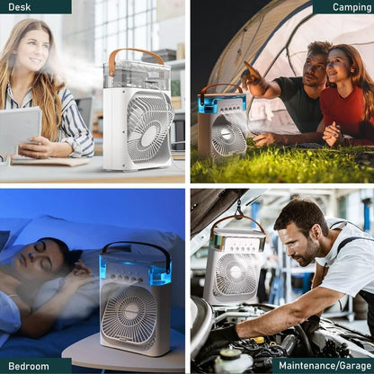 ABANICO MINI VENTILADOR DE AIRE CON HUMIFICADOR