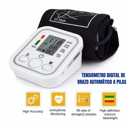 TENSIOMETRO DIGITAL DE BRAZO AUTOMÁTICO A PILAS